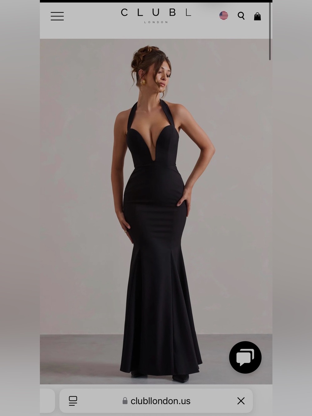 Club L London Black Plunge Halter Formal/Black Tie Gown | Size 6 | worn ONCE - Picture 12 of 12